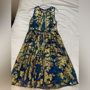 Blue and Gold Elie Tahari mid length dress